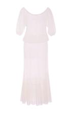 Red Valentino Off-the-shoulder Knit Peasant Dress
