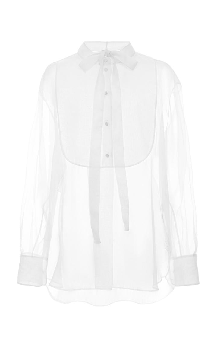 Moda Operandi Valentino Bib-detailed Silk Top Size: 36