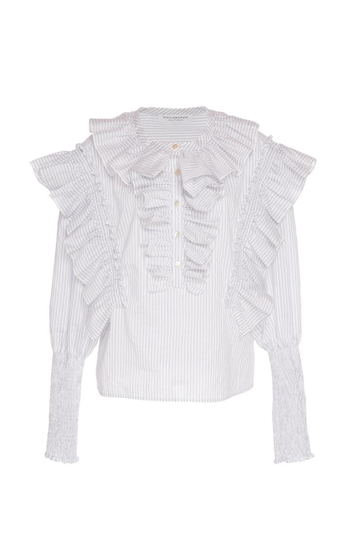 Philosophy Di Lorenzo Serafini Ruffled Collar Crepe Blouse