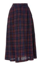 Christine Alcalay Pleated Wool Skirt