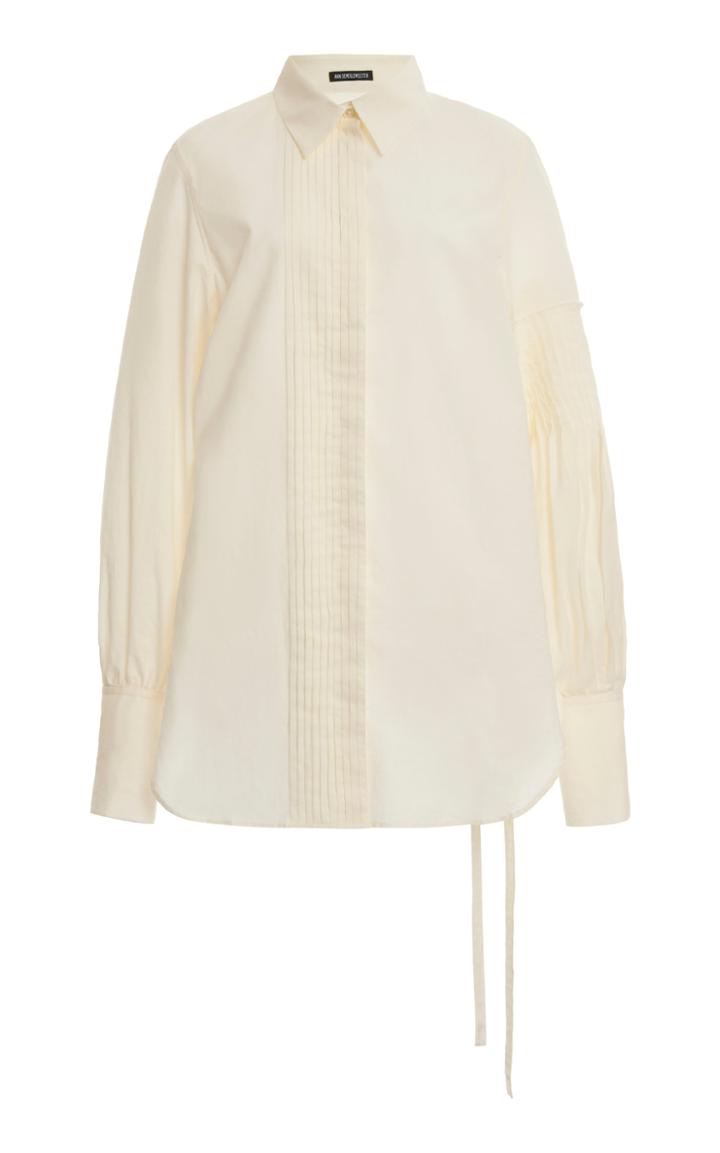 Moda Operandi Ann Demeulemeester Asymmetric Sleeved Cotton Shirt