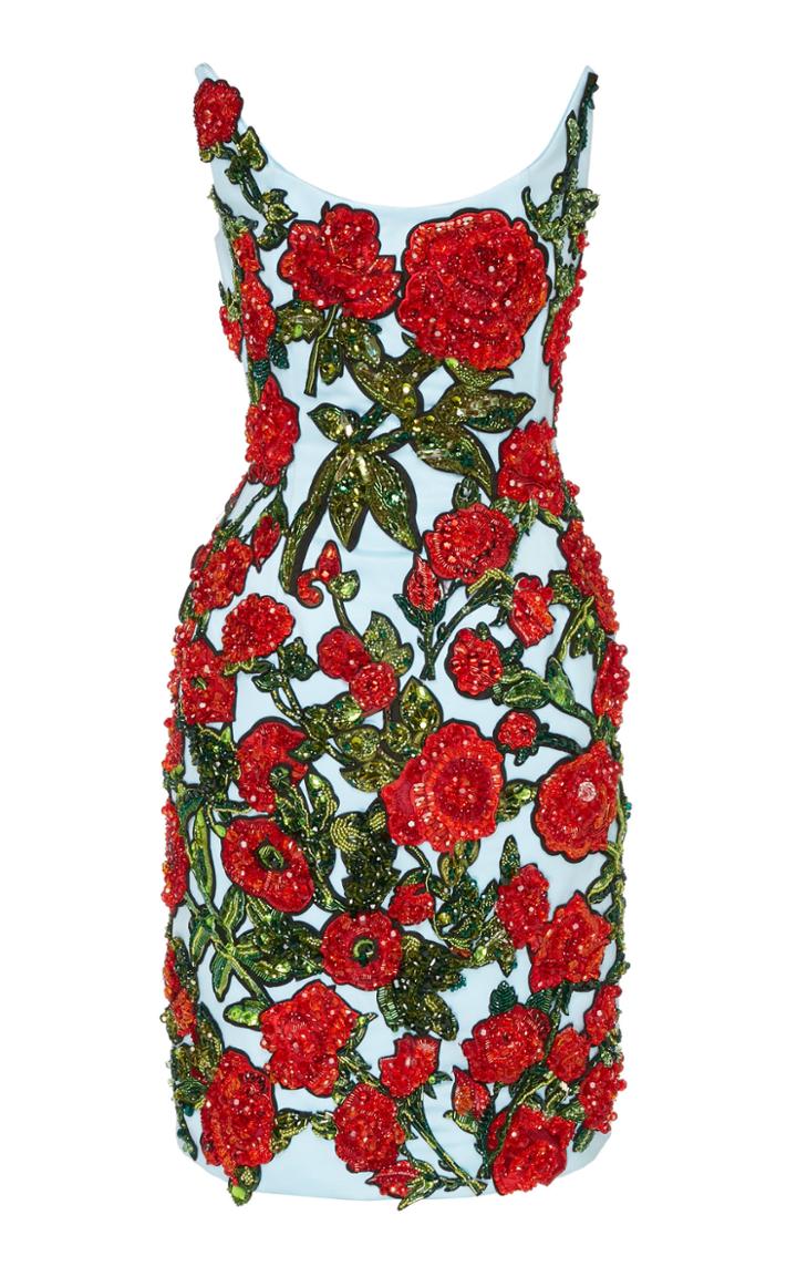 Richard Quinn Embroidered Crepe Dress
