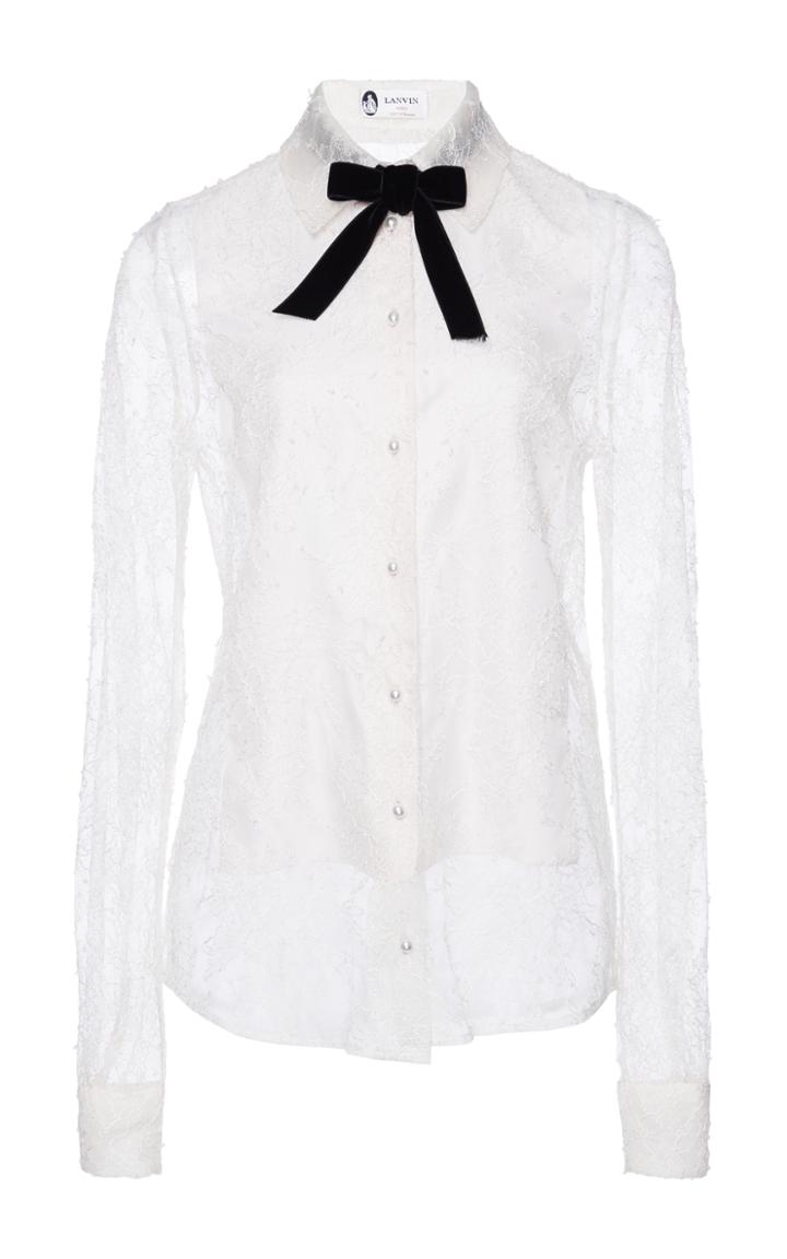 Lanvin Lace Blouse With Tie At The Neck