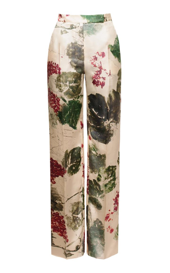Lake Studio Floral Printed Silk Pants