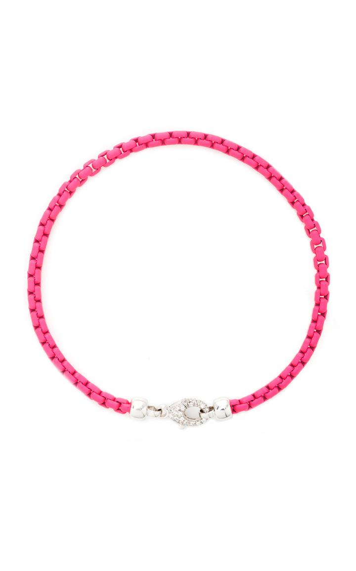 Moda Operandi Ee Ra 18k White Gold Neon Pink Giada Anklet
