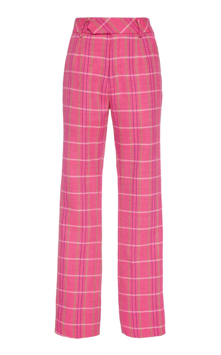 Matthew Adams Dolan Slim Plaid Wool Trouser