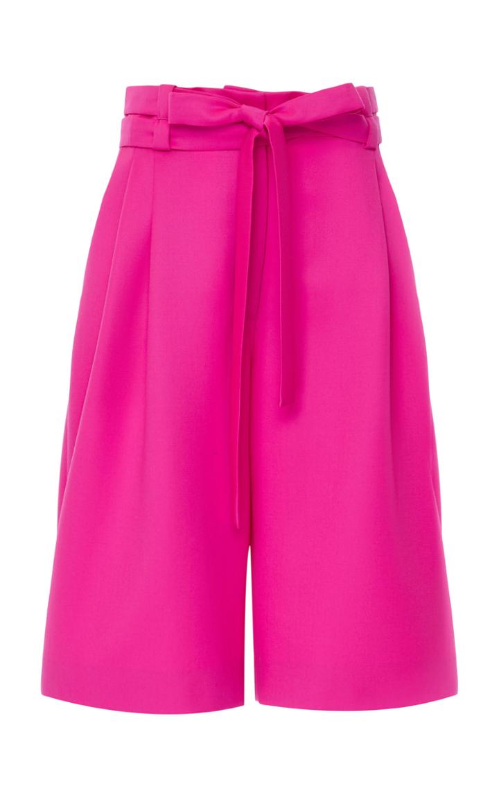 Valentino High-rise Wool Knee-length Shorts