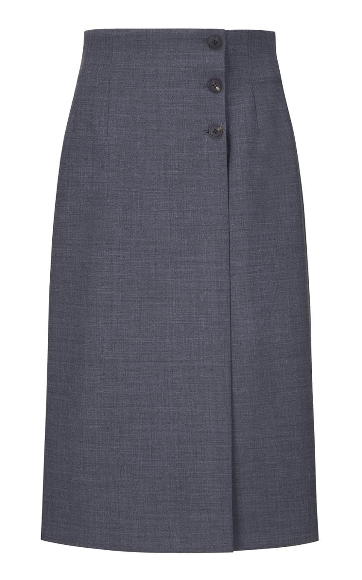 Le17 Septembre High-rise Wrap-effect Wool-blend Skirt