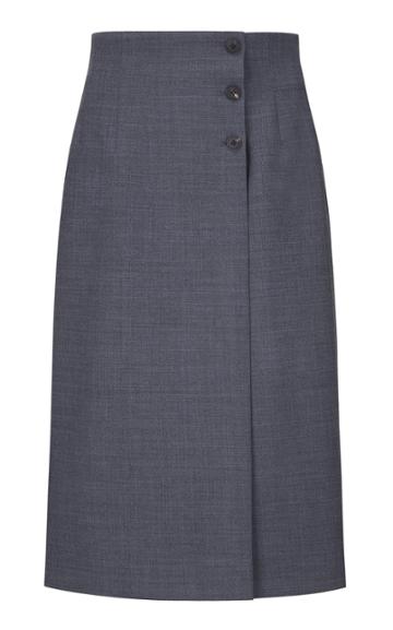 Le17 Septembre High-rise Wrap-effect Wool-blend Skirt