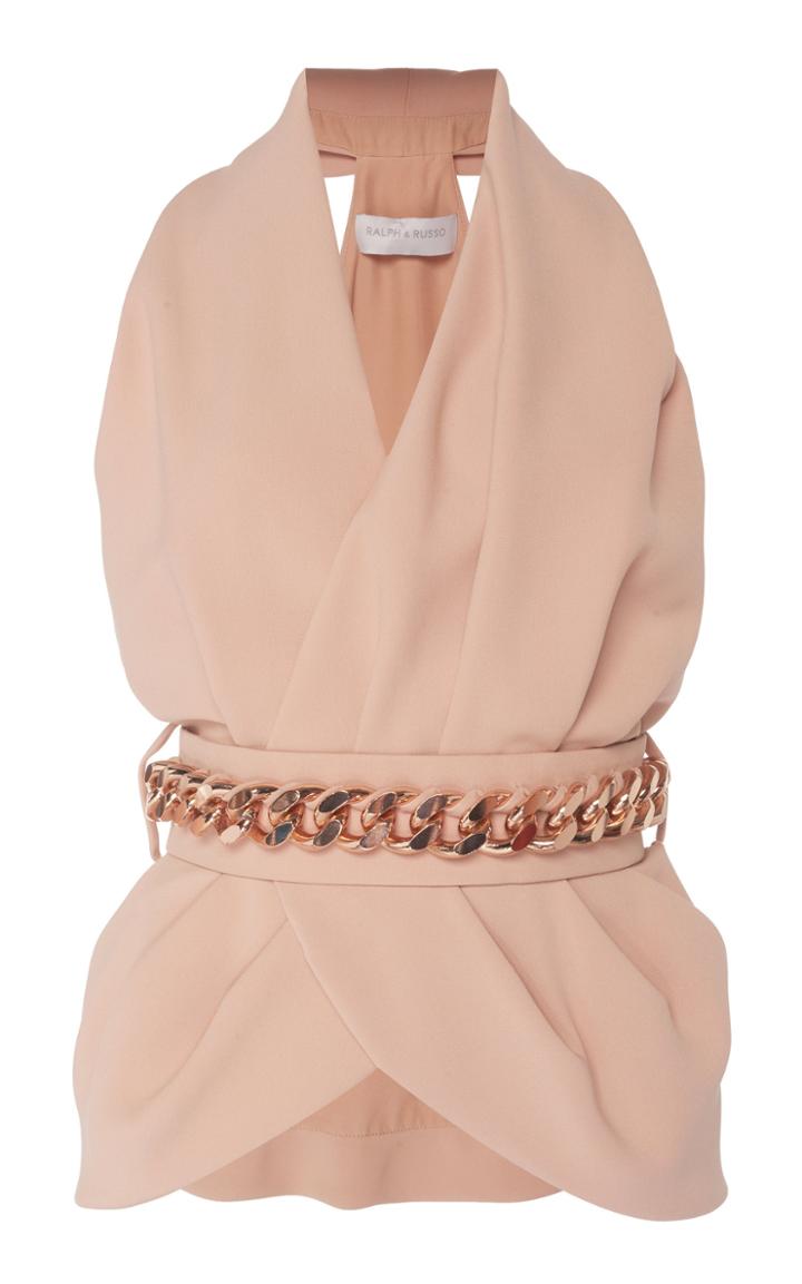 Ralph & Russo Draped Front Top With Chain Belt
