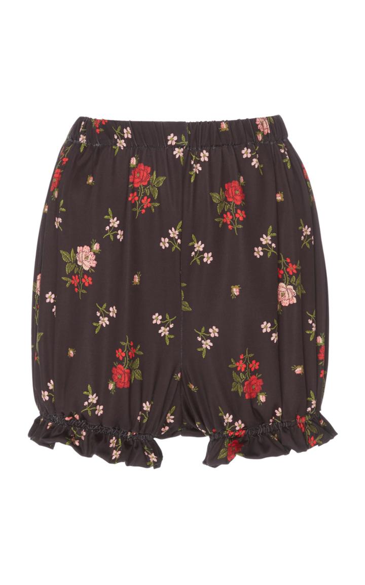 Simone Rocha Ruffled Printed Crepe Mini Shorts