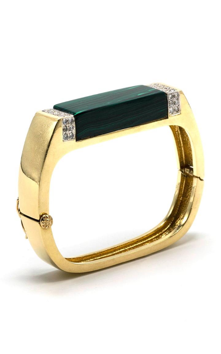 Moda Operandi Jenna Blake 18k Yellow Gold 70s Malachite Bangle