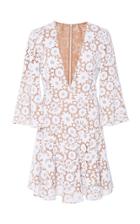 Michael Kors Collection Floral Guipure Lace Bell Dress