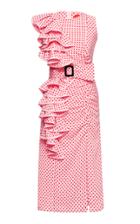 Marianna Senchina Polka Dot Sleeveless Ruffle Dress