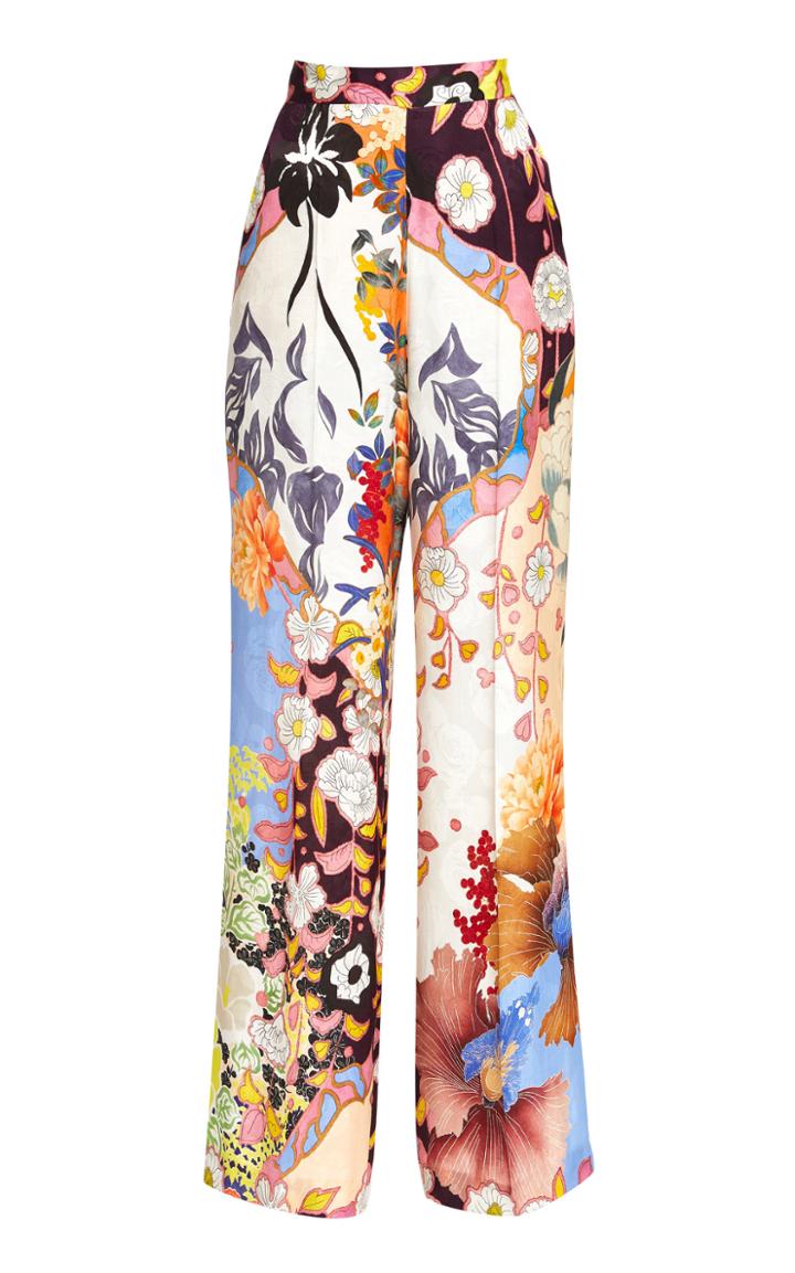 Etro High-rise Satin Straight-leg Pants