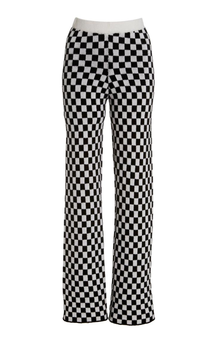 Moda Operandi The Elder Statesman Checker Flared Cashmere Pants