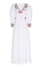Gl Hrgel Floral Hem Linen Midi Dress