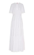 Moda Operandi Staud Cocoon Tiered Cotton-linen Maxi Dress Size: Xs
