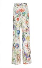Lela Rose Maggie High-waisted Floral-print Crepe Wide-leg Pants