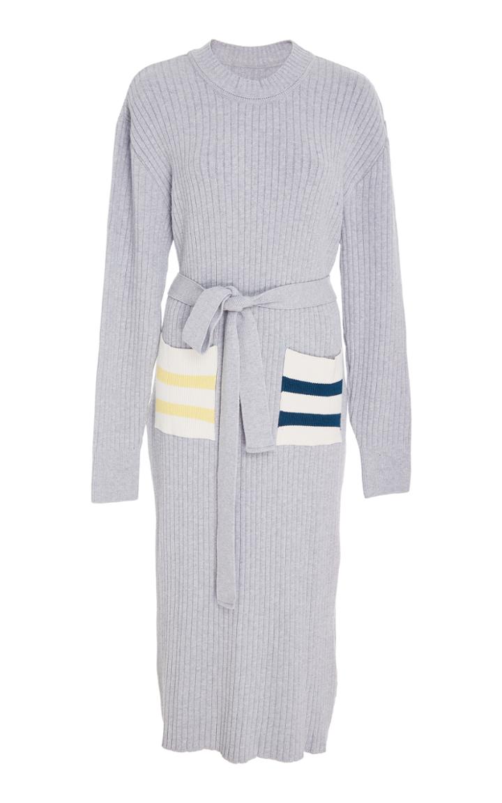 Valentine Witmeur Lab Contrast Pocket Knit Midi Dress