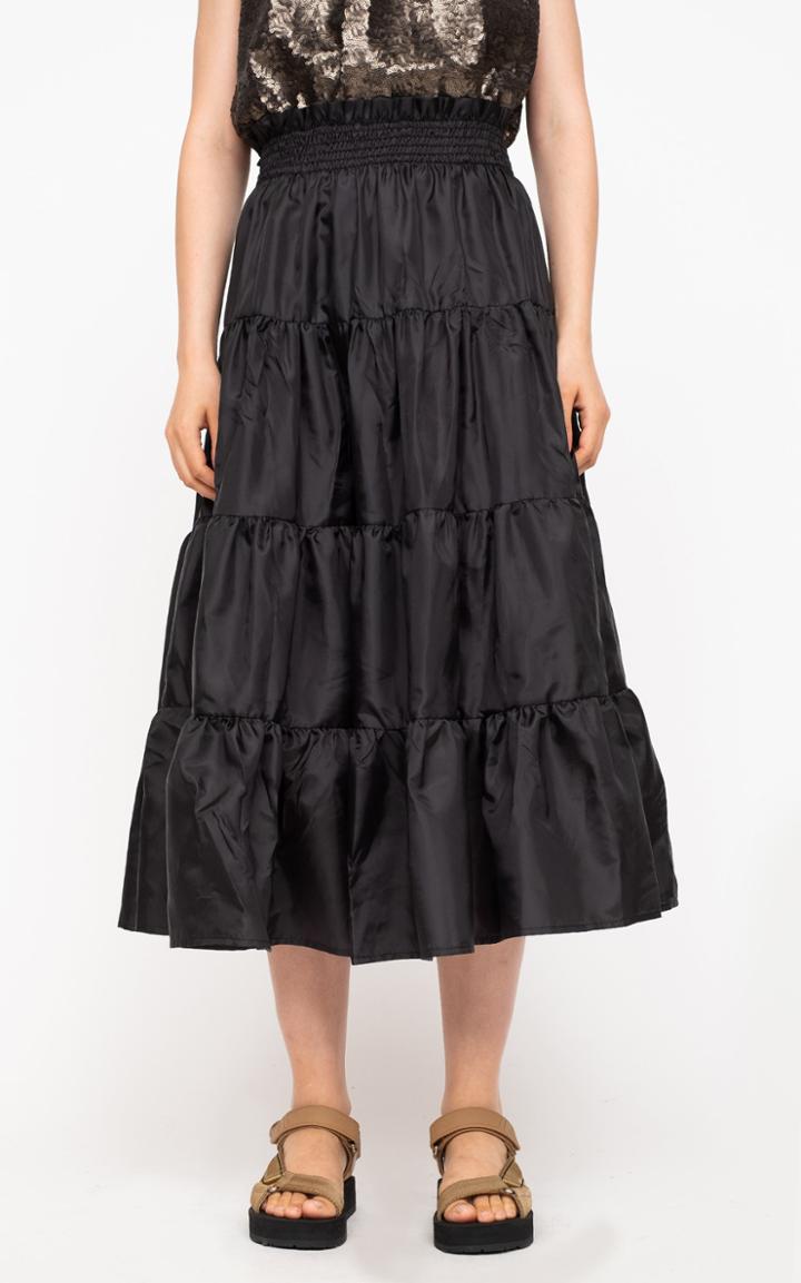 Moda Operandi Sea Nadja Tiered Taffeta Midi Skirt