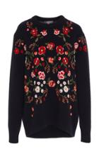Lela Rose Floral-embossed Wool-cashmere Sweater