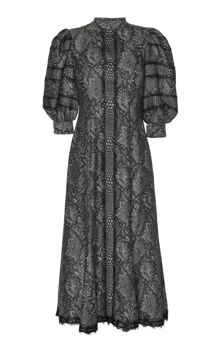 Andrew Gn Python Print Crepe Dress