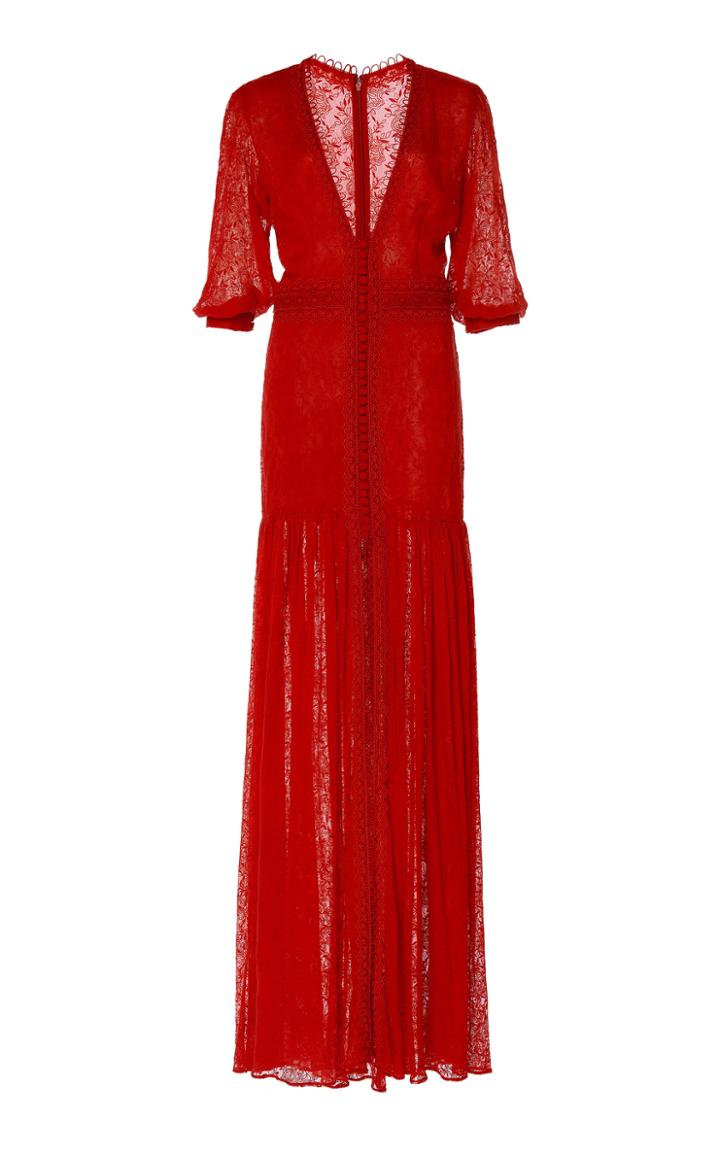 Moda Operandi Costarellos Dropped Waist Embroidered Tulle Dress Size: 36