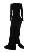 Alex Perry Knox Long Sleeve Draped Crepe Gown