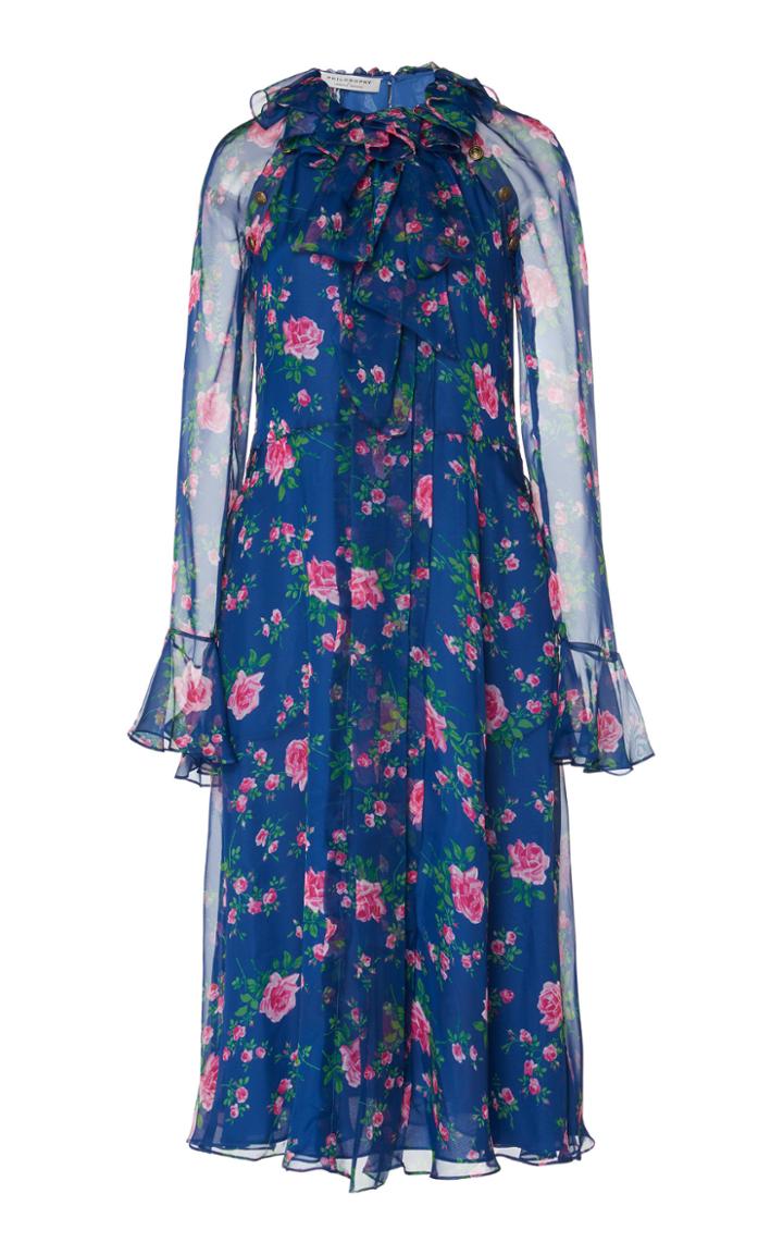 Philosophy Di Lorenzo Serafini Floral-patterned Chiffon Knee-length Dress