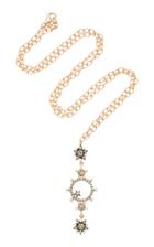 Kismet By Milka Eclectic Empty Circle And Hanging Star White And Champagne Diamond Rose Gold Necklace