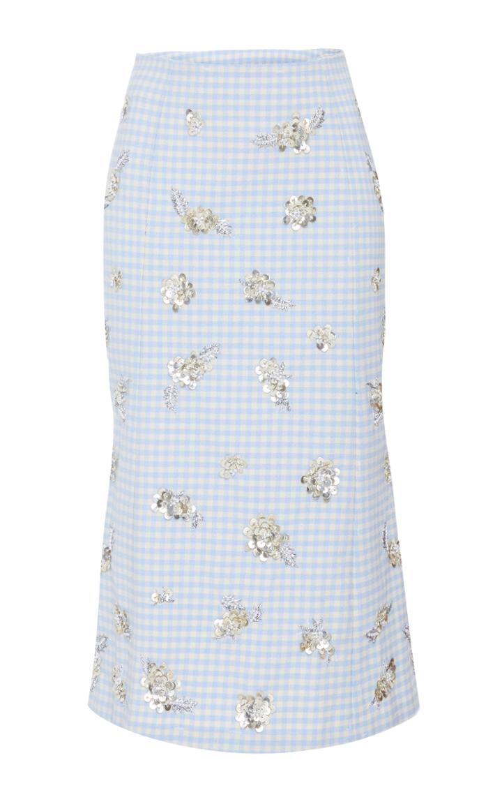 Brock Collection Sawyer Gingham Sequin Detail Skirt