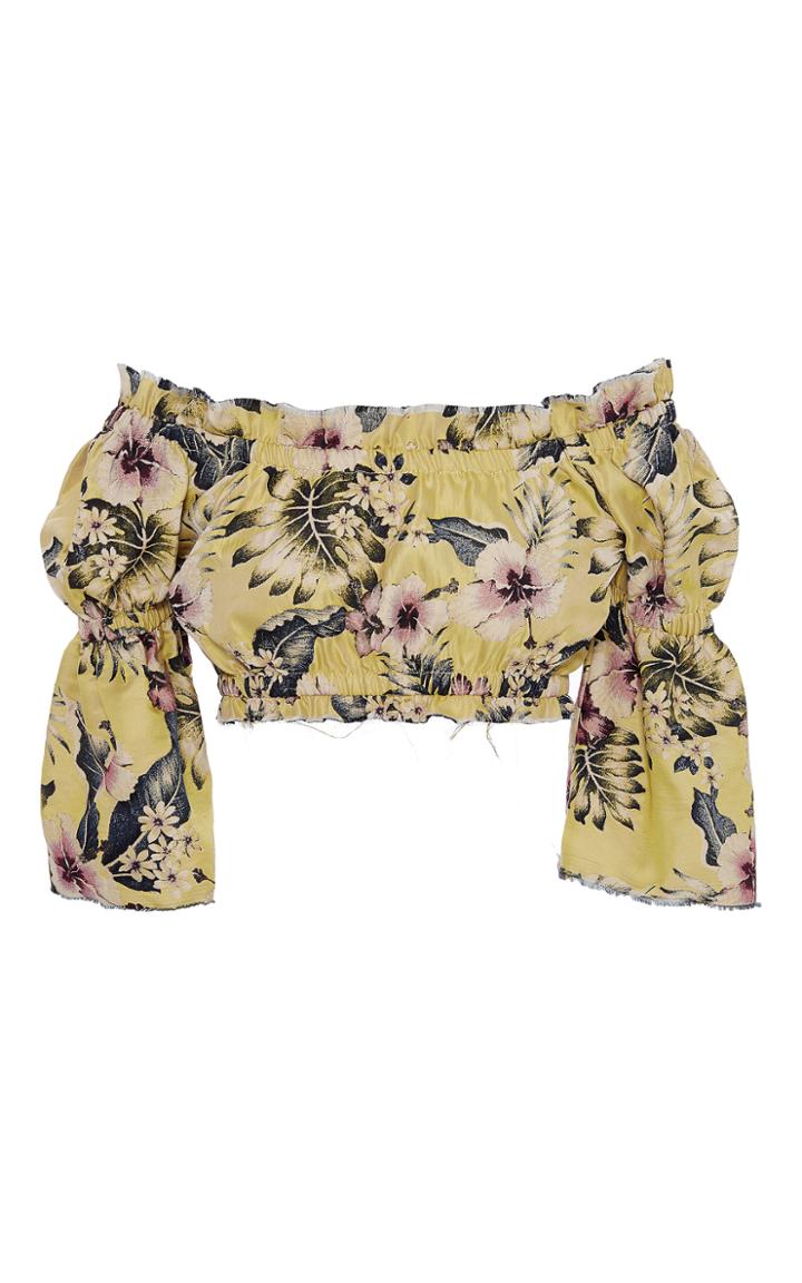 Philosophy Di Lorenzo Serafini Off-the-shoulder Floral Crop Top