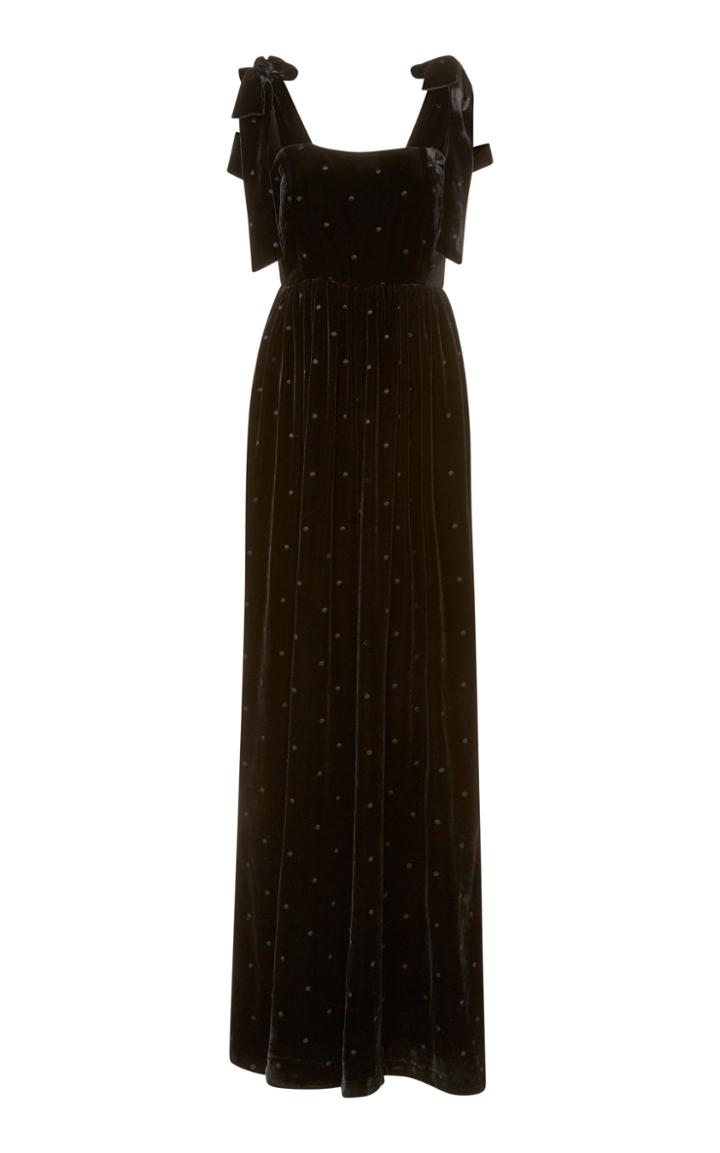 Ulla Johnson Minnet Embroidered Velvet Jumpsuit