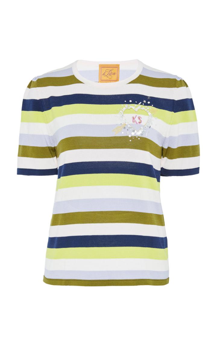 Le Lion Monogram Heart Short Sleeve Sweater Tee