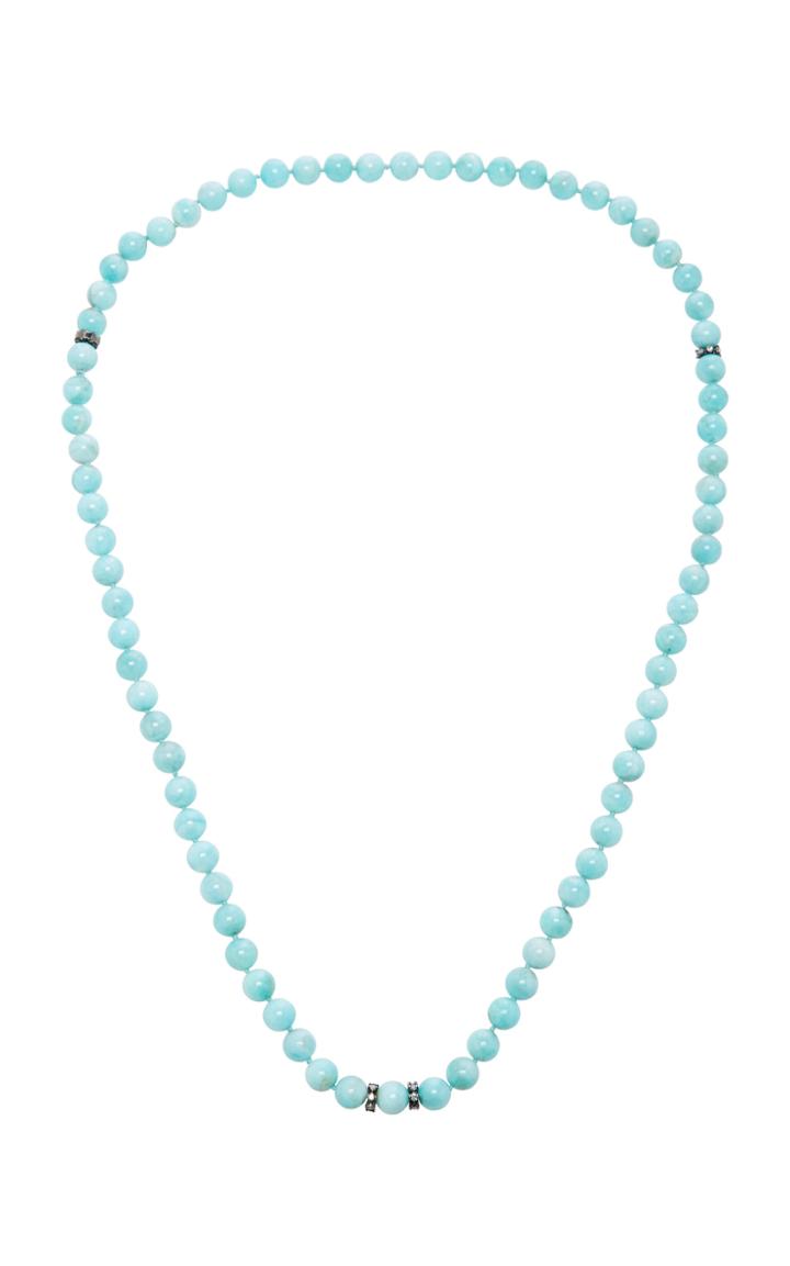 Carolina Bucci Amazonite Recharmed Necklace With Grey Diamonds