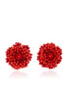 Bibi Marini Red Beaded Blossom Earrings