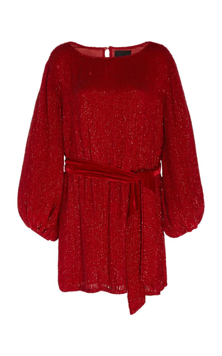 Retrofte Grace Belted Sequined Dress