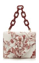 Oscar De La Renta Floral-detailed Tapestry-print Leather Shoulder Bag