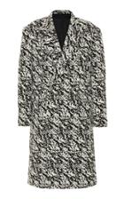 Balmain Jacquard Wool Double Breasted Coat