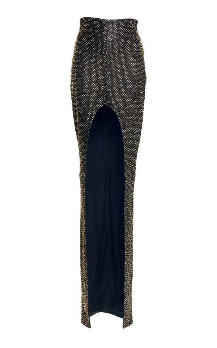 Balmain Leather Open Front Skirt