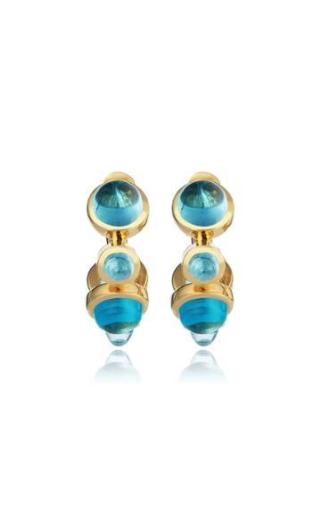 Evren Kayar Celestial Aegean Islands 18k Yellow Gold Topaz Earrings