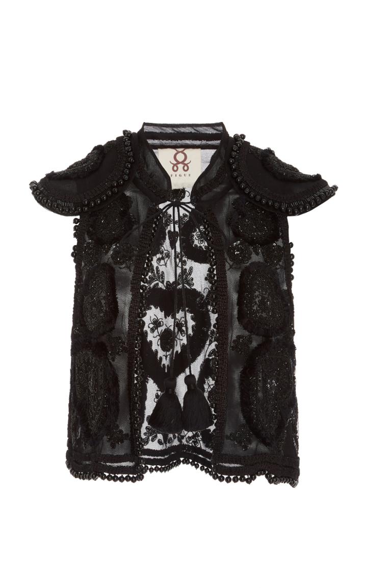 Figue Onyx Manolete Embroidered Vest