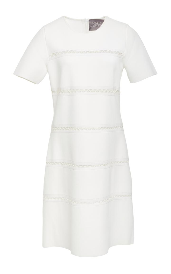 Lela Rose Short Sleeve Knit Sheath Dress