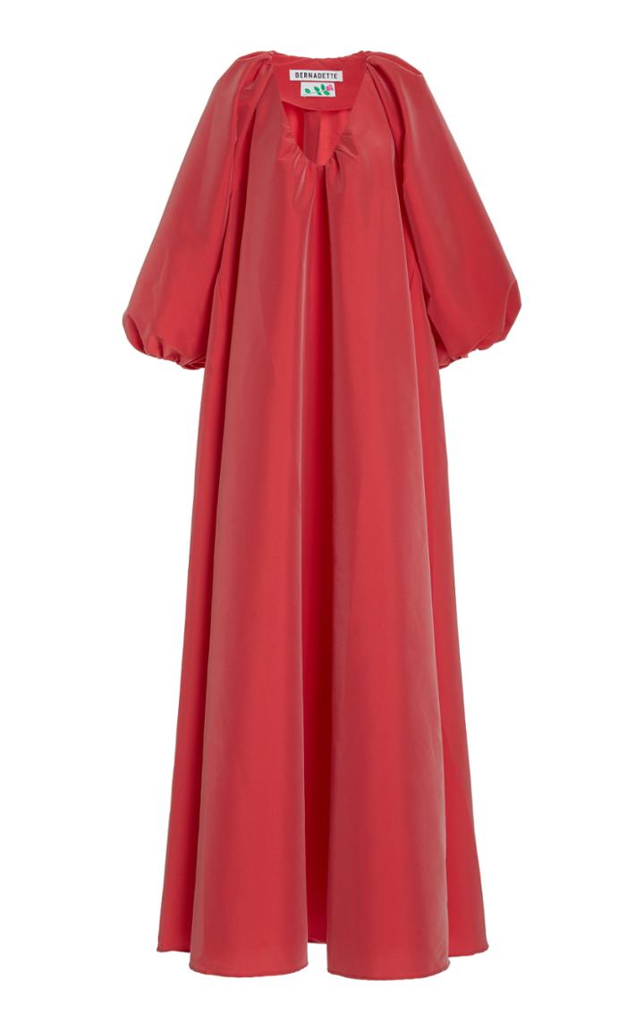 Bernadette Antwerp George Taffeta Puff-sleeve Maxi Dress