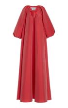Bernadette Antwerp George Taffeta Puff-sleeve Maxi Dress