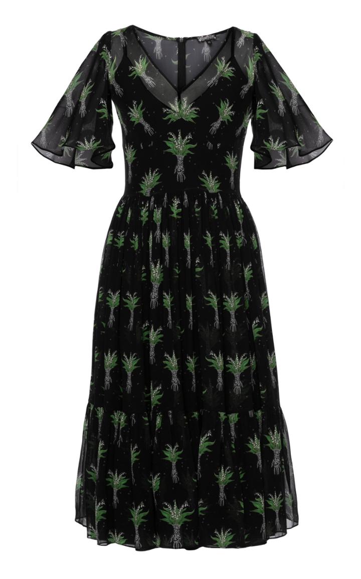 Lena Hoschek Melancholia Semi Sheer Midi Dress