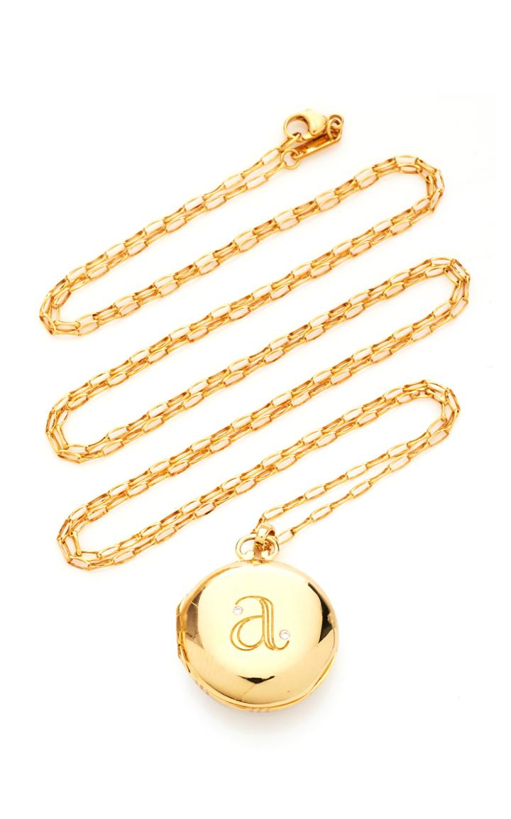 Moda Operandi Monica Rich Kosann 18k Gold Petite Bespoke Reversible Locket