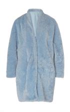 Sally Lapointe Shearling Collarless Coat