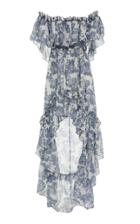 Loveshackfancy Alexia High-low Floral-print Cotton And Silk-blend Dress